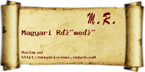 Magyari Rómeó névjegykártya